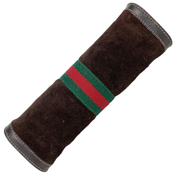 GUCCI Suede Stripe Clutch Bag - Picture 4 of 8